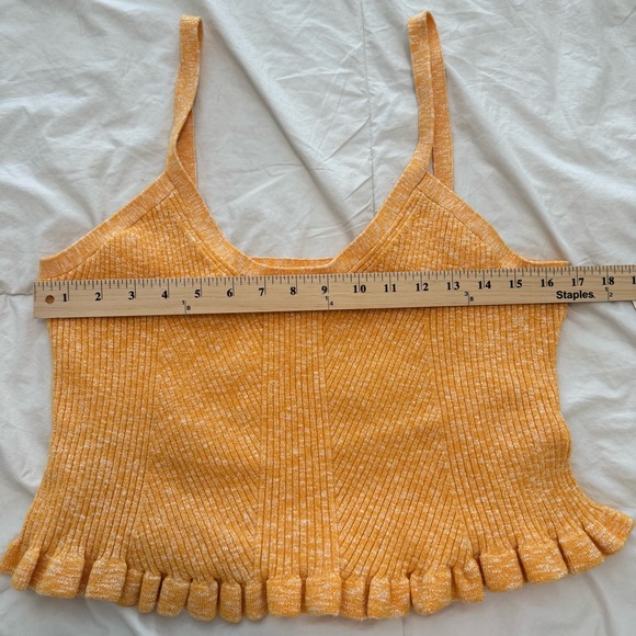 Anthropologie Women’s‎ Knit Top V-Neck Peplum Sz Large— Orange Creamsicle- NWT - Picture 4 of 7